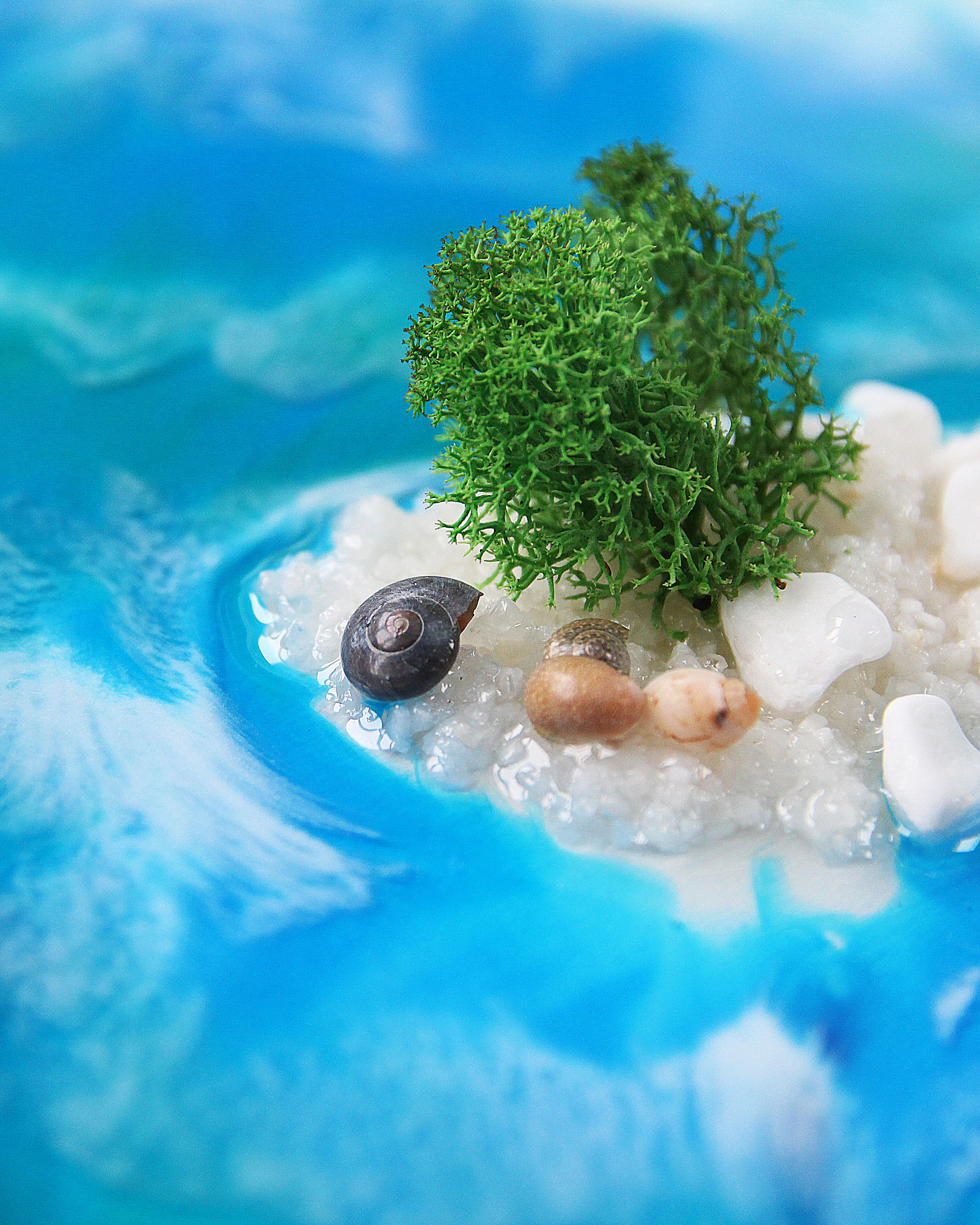 Творческий набор для рисования эпоксидной смолой в стиле Resin Art . Картина море "Черепаха"