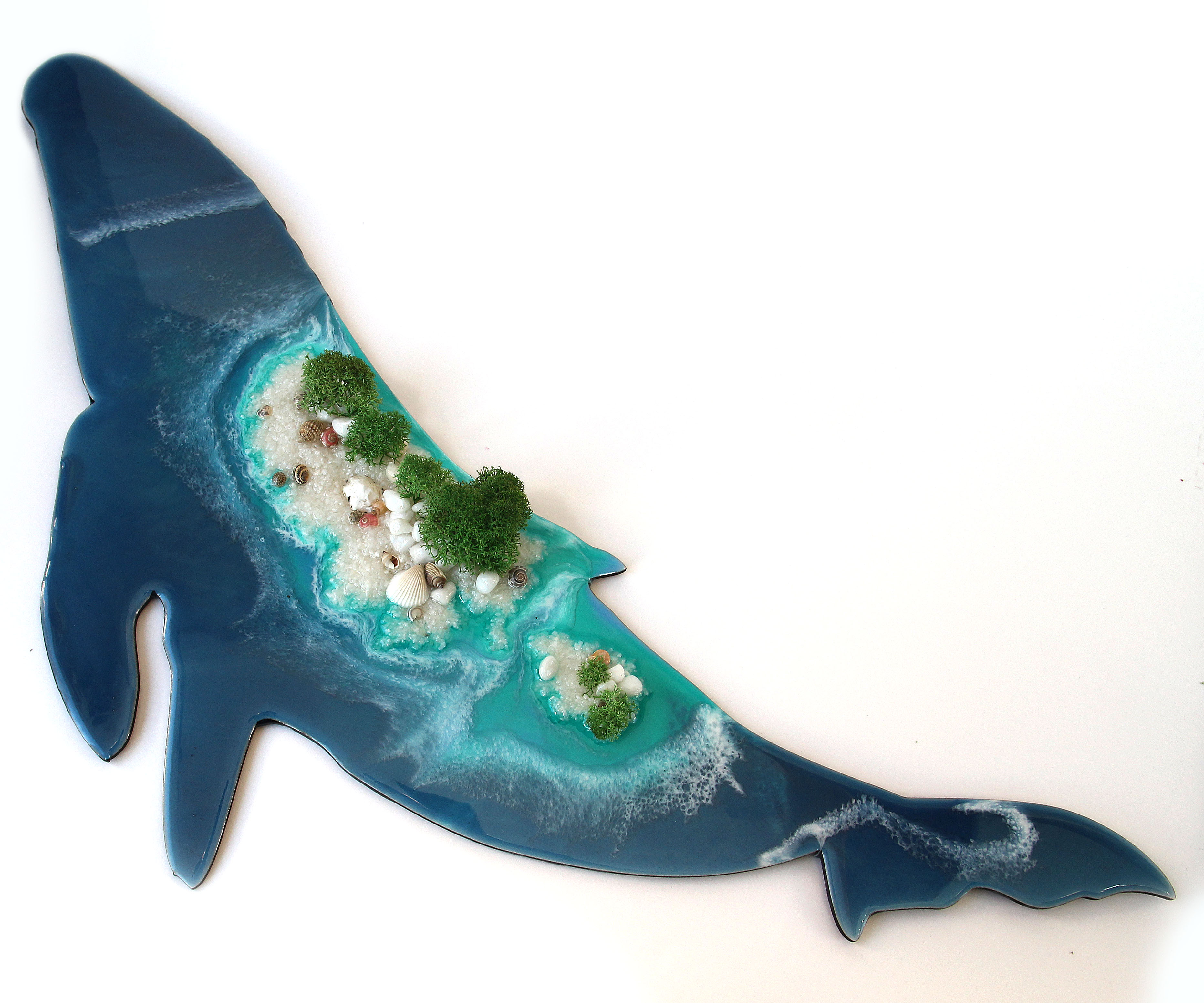 Творческий набор для рисования эпоксидной смолой в стиле Resin Art . Картина море, остров "Кит-остров"